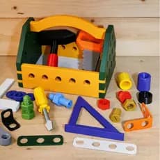 Kit Ferramentas Infantil Brinquedo Educativo Montar e Desmontar com Peças Coloridas Menino Criança Presente