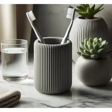 ✨ Porta Escovas de Dente Canelado | Design Minimalista | Organizador Premium para Banheiro | Impressão 3D