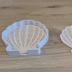 🐚 Conjunto Porta-Copos Concha Elegante com Suporte – Kit Decorativo para Mesa