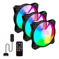 Kit 3 Cooler Fan Mini Controladora + Coltrole Argb 3Pin Clanm Preto