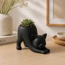 Vaso Decorativo Gato Porta Planta Minimalista  Cachepot Criativo Moderno para Suculentas e Decoração