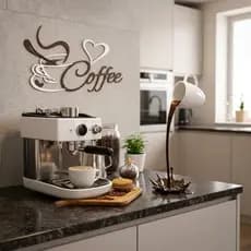 Cantinho Do Café Com Xícara Flutuante + Letreiro elegante Minimalista