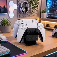 Suporte para 2 Controles PS5 DualSense – Base Gamer Dupla Moderna e Organizador Premium Geek