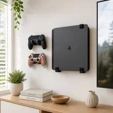 Kit Suporte De Parede Para Ps4 + 2 Suportes Para Controle PS4 SLIM