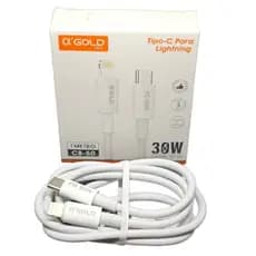 Cabo Turbo 30w para Iphone Lightning Tipo-C Turbo A'gold