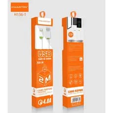 Cabo 2 Metros 4.8A Turbo H'maston  Kaidi ou a'gold para Carga  Rápida Achatado não embaraça