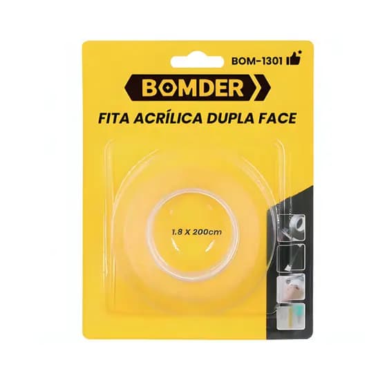Fita Acrílica Dupla Face Mágica Transparente 1.8X200cm Vedação Impermeável Banheiro Pia Cozinha Multiuso