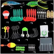Conjunto de isca, isca de isca, conjunto completo de isca artificial, isca macia, sapo trovão de boc