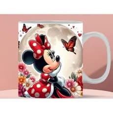 Caneca personalizada minnie e Mickey mouse estilo realista Disney caneca de porcelana branca sublimação