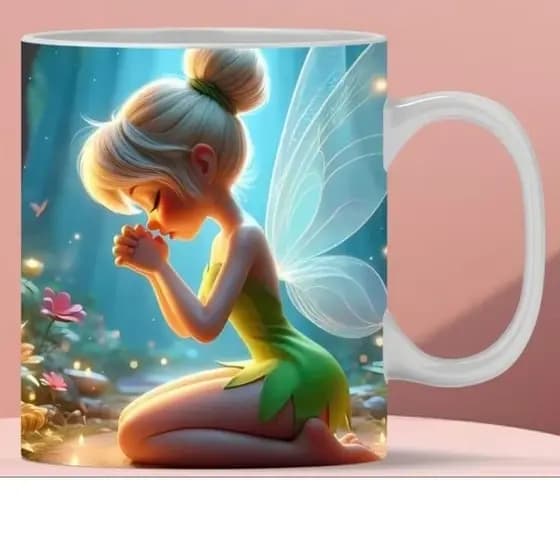 Caneca personalizada Fada sininho tinker Bell estilo realista princesa Disney caneca de porcelana Peter pan sublimação