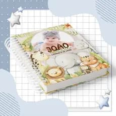 Caderneta de Vacinação Personalizada caderneta de saúde safari com Capa Dura 21,5x15,5cm menino menina papelaria