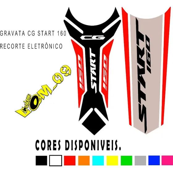 ADESIVO PERSONALIZADO GRAVATA DE TANQUE MOTOS FAN CG 125 150 160 CC TITAN CARGO START