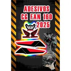 Kit Adesivos Personalizados Holográfico Diversas Cores CG Fan 160 Titan Start Cargo Ano 2025 Azinhas Faixas e tanque
