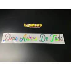 kit 3 Adesivo Frases Personalizado Holográfico Para carro Bike decorativo Livrai me de todo mal Amen Deus Acima de Tudo