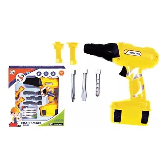 Kit Ferramentas Parafusadeira Brinquedo Infantil Eletrico 6 Peças !