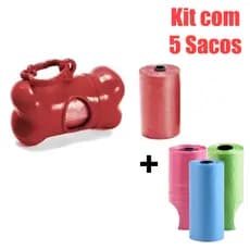 Kit Coleta Higiénica Fezes Pratica e Rápida com 5 Rolos de Saquinhos !