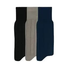 Kit Com 3 Pares De Meias Mash Social 100% Algodao Tecido Canelado Original Cor Lisa Masculina