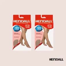 Kit Com 2 Meias Kendall 3/4 Sem Ponteira De Média Compressão 15-20 mmHg Para Alivio De Dores E Circulação