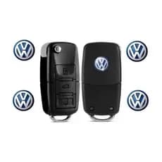 Kit 4 Emblemas Volkswagen Adesivo Para Chave Gol Golf Passat Fusca