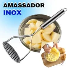 Amassador Espremedor de Batatas Legumes 25,5CM Feijão Cenoura Mandioquinha em Aço Inox