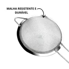 Peneira 16cm Coador Suco Farinhas Em Aço Inox Cozinha Multiuso Universal