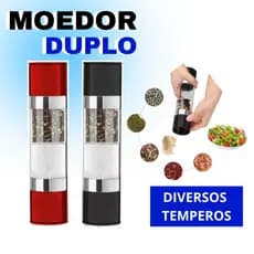 Moedor de Pimenta Sal e Temperos 2 em 1 Condimentos Cozinha Churrasco