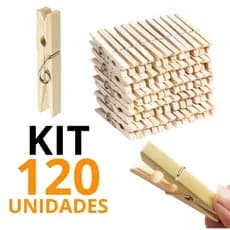 kit até 120 Prendedor de Roupas de Madeira ,Pregador de roupa Prendedores