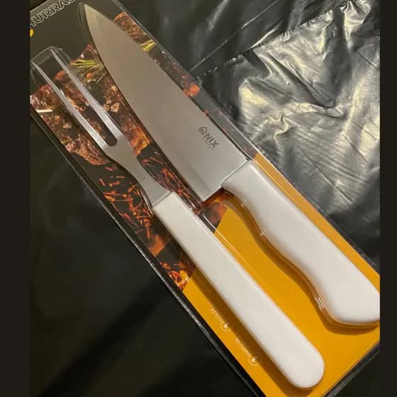 Kit Churrasco  inox Garfo e Faca - Conjunto Faca + Garfo inox [Corte Rapido]