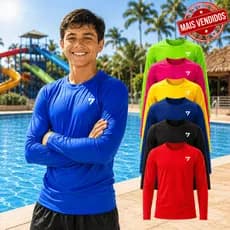 Camisa UV Infantil Proteção Solar UV50+ Manga Longa Praia Piscina Dry Fit Menino Menina Verão