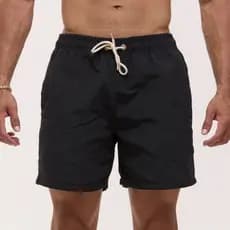 Short Masculino Mauricinho Sarja Linho Casual Praia Verão Elástico Bolso Confortável SevenLine
