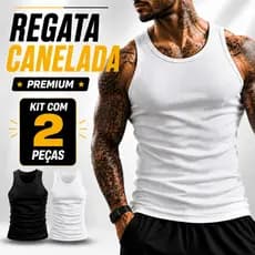 Kit 2 Regata Masculina Modelo Americano Canelada Algodão