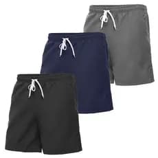 3 Bermudas Lisas Com Amarração Shorts Academia Treino Praia