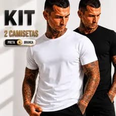 Kit 2 Camiseta Modal Masculina Premium Não Amassa Toque Gelado Básica Lisa Confortável Leve Macia Elegante