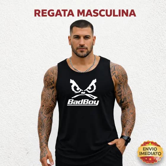 Regata Masculina Bad Boy Verão Praia Casual Algodão Leve Confortável Pronta Entrega