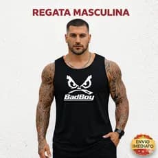 Regata Masculina Bad Boy Verão Praia Casual Algodão Leve Confortável Pronta Entrega