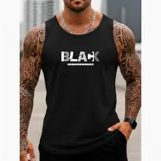 Regata Masculina Algodão Premium Estampa Black Envio Imediato