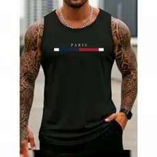 Camiseta Regata Tira Paris Masculina Qualidade PREMIUM 100% Algodão Pronta Entrega
