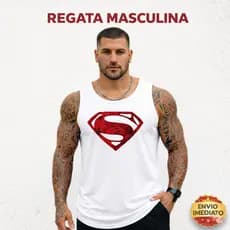 Regata Masculina Academia Estampa Super Man Super Confortavel Roupa Masculina Pronta Entrega