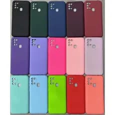 Kit - Capa Capinha Case + Película Samsung Galaxy M31/M315/M21S Silicone Aveludado Proteção de Câmera Colorido