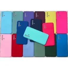 KIT - Capinha Case Capa + Película Xiaomi Redmi Note 9T Silicone Aveludada Proteção de Câmera Colorida