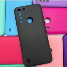Kit Case Capa Capinha + Película Motorola One Fusion Aveludada Proteção de Câmera Silicone Colorida