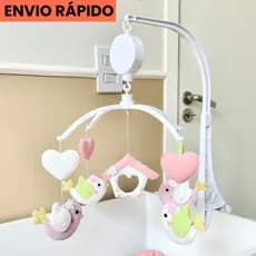 Móbile Musical e Giratório para Berço Passarinhos Passarinho Jardim Encantado Brinquedo Bebê