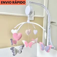 Móbile para Berço Borboletas Jardim Encantado Musical e Giratório Borboleta