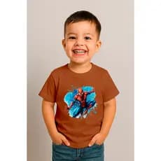 Camiseta Masculina Infantil Homem Aranha Estampa Personalizada Dia a Dia 100% Algodão Promoção