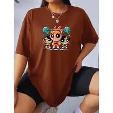 Camiseta Feminina Blusinha Blogueira Super Poderosas Academia Treino T-Shirt 100% Algodão