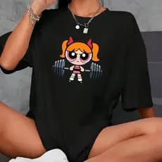 Camiseta Feminina Camisa T-Shirt Super Poderosas Florzinha Academia Treino 100% Algodão Lançamento