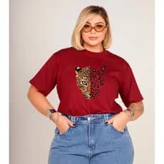 Camiseta Feminina Plus Size Oversized Personalizada Casual Dia a Dia 100% Algodão Promoção Envio Já