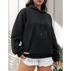Moletom Blusa de Frio Feminina Blusão Inverno Liso Capuz Canguru Lançamento Premium