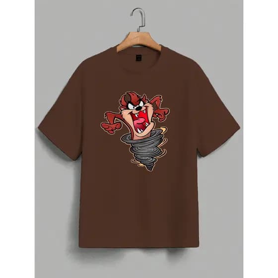 Camiseta Masculina Feminina Oversized Taz Mania Plus Size Streetwear 100% Algodão Promoção