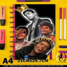capa de caderno adesivo A4  mc kevin homenagem favela mc´s Alta qualidade